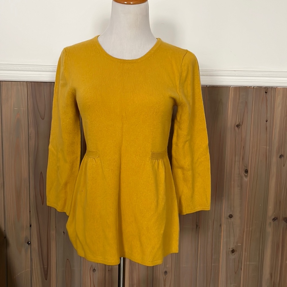 COPY - J. Crew 100% cashmere navy peplum sweater S